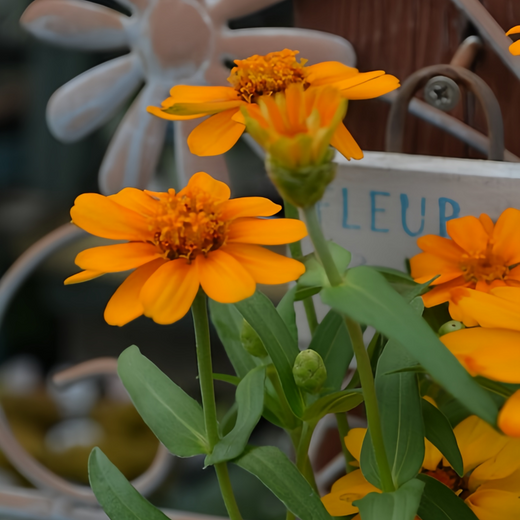 Elegans Orange Zinnia Seeds